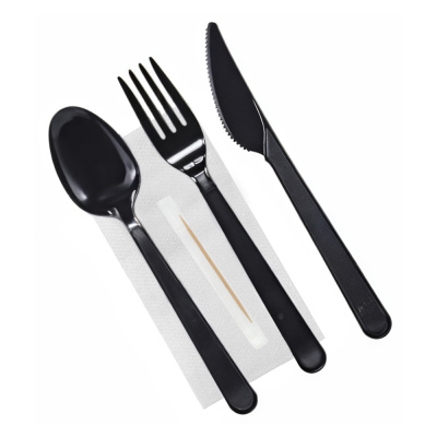 Набор-№5-(ложка+вилка+нож+зубочистка+салфетка)-черный-Премиум-ПС-ВЗЛП Набор-№5-(ложка+вилка+нож+зубочистка+салфетка)-черный-Премиум-ПС-ВЗЛП