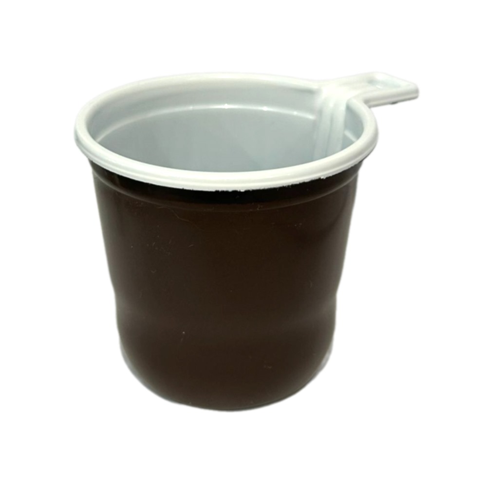 Чашка кофейная 200 мл пластиковая коричнево-белая Прома.jpg